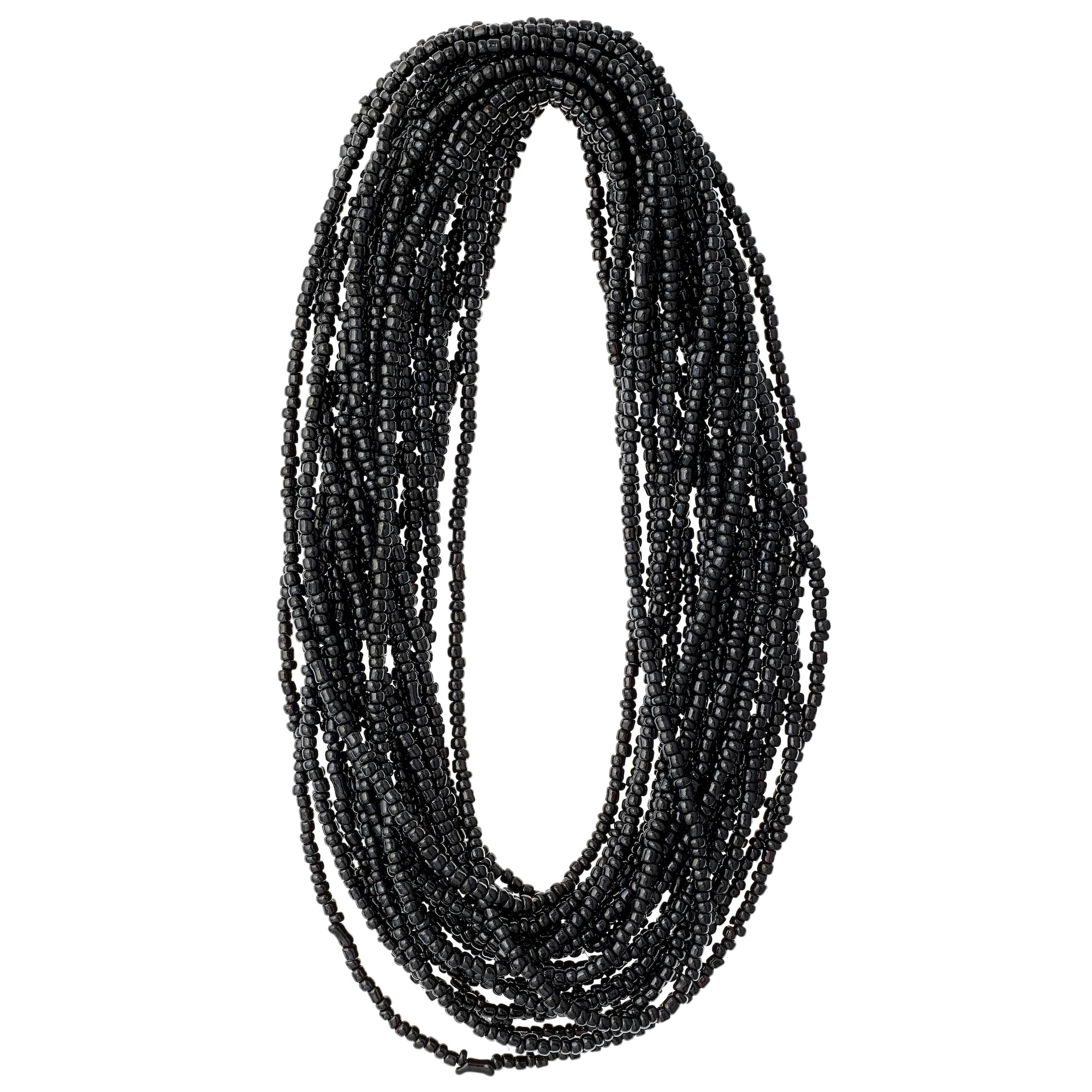 Black Glass Seed Rondel Beads, 10/0 by Bead Landing™